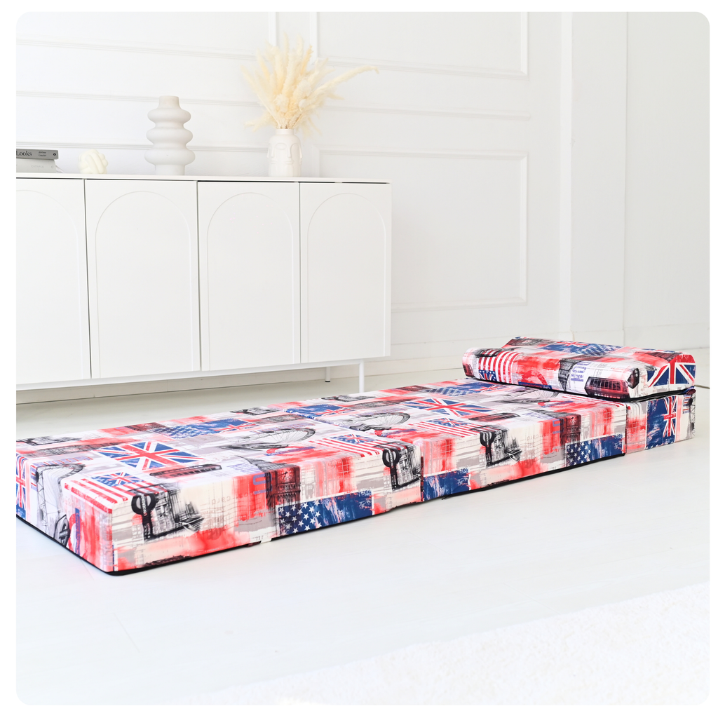 MATERAC TURYSTYCZNY SKŁADANY FOTEL 200x70x15cm - 2 w 1 LONDYN