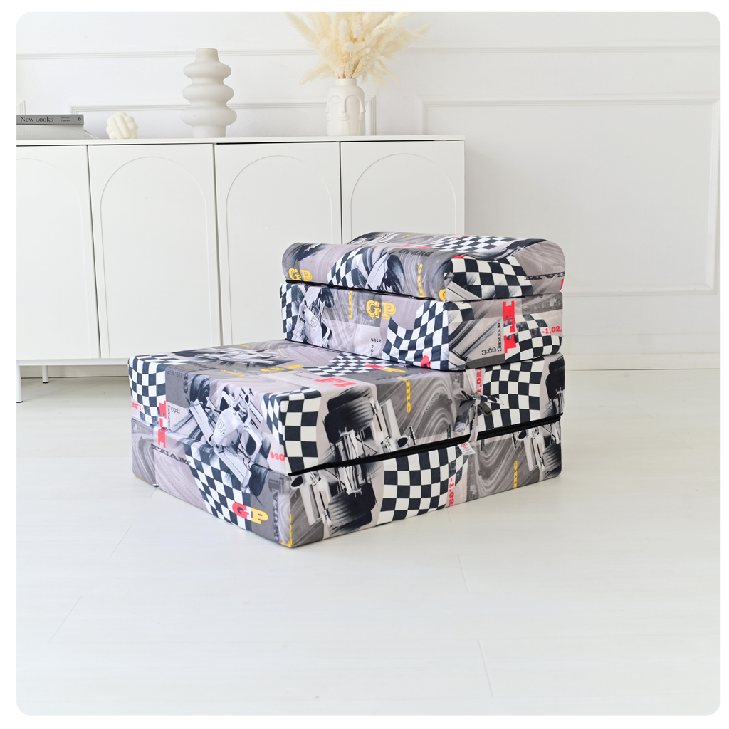 MATERAC TURYSTYCZNY SKŁADANY FOTEL 200x70x15cm - 2 w 1 FORMUŁA