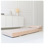 MATERAC TURYSTYCZNY SKŁADANY FOTEL 200x70x15cm - 2 w 1 BEŻOWY