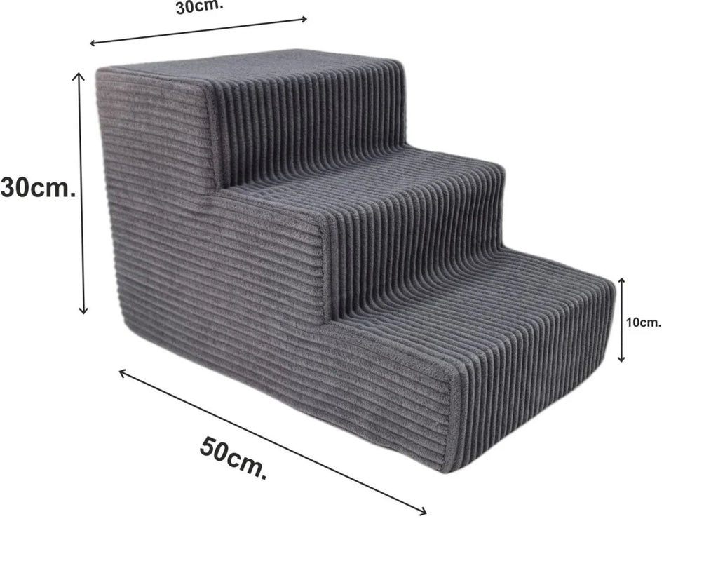 SCHODY SCHODKI DLA PSA RAMPA PODEST 3 STOPNIE 30cm. - GRAFIT