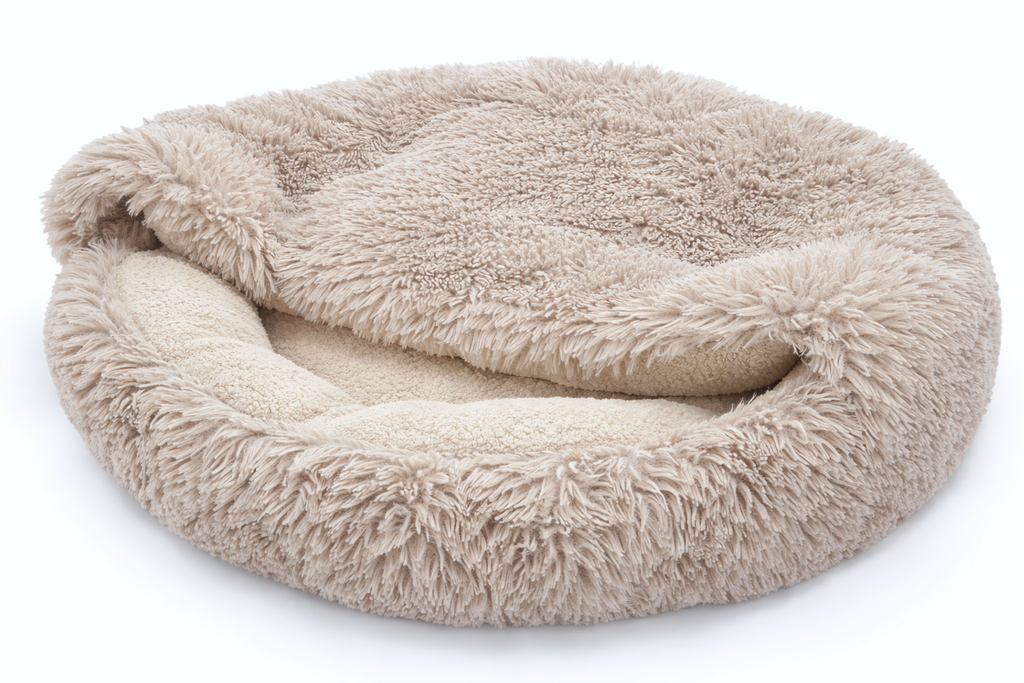 Legowisko śpiworek 60 cm – dla psa i kota Ciepłe, okrągłe. Shaggy / Boucle
