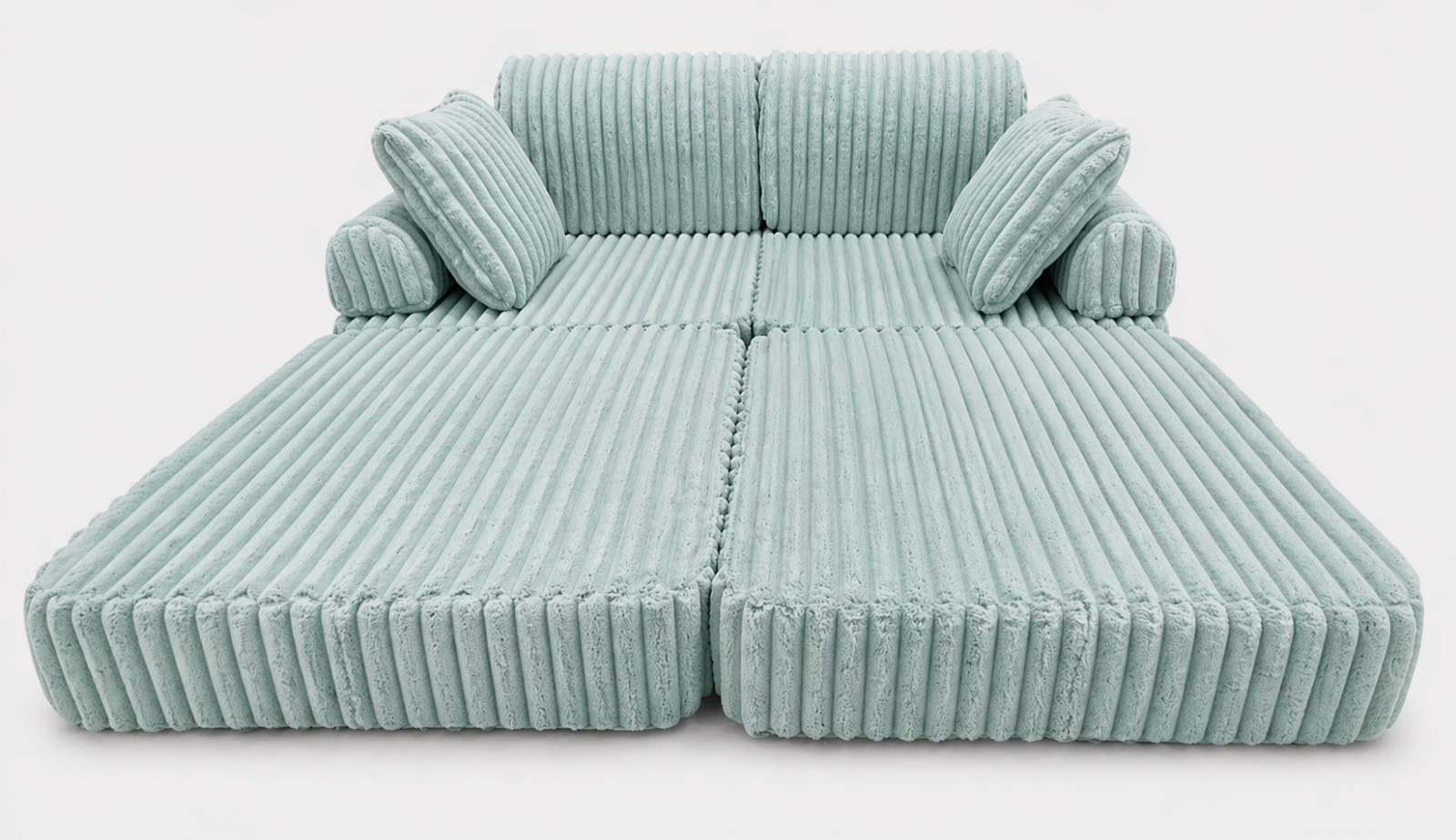2 x Modułowa rozkładana SOFA - FOTEL dla dzieci - ZESTAW wypoczynkowy materac TURKUS SZTRUKS