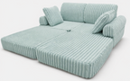 2 x Modułowa rozkładana SOFA - FOTEL dla dzieci - ZESTAW wypoczynkowy materac TURKUS SZTRUKS