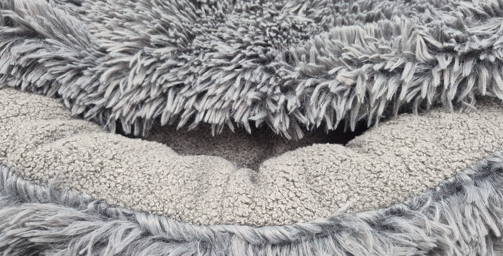 Legowisko śpiworek 80 cm – dla psa i kota Ciepłe, okrągłe. Shaggy / Boucle - GRAFIT