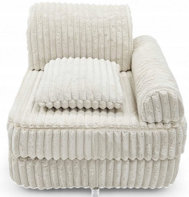 2 x Modułowa rozkładana SOFA - FOTEL dla dzieci - ZESTAW wypoczynkowy materac BEŻOWY SZTRUKS