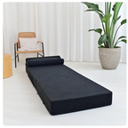 MATERAC TURYSTYCZNY SKŁADANY FOTEL 200x70x15cm - 2 w 1 CZARNY
