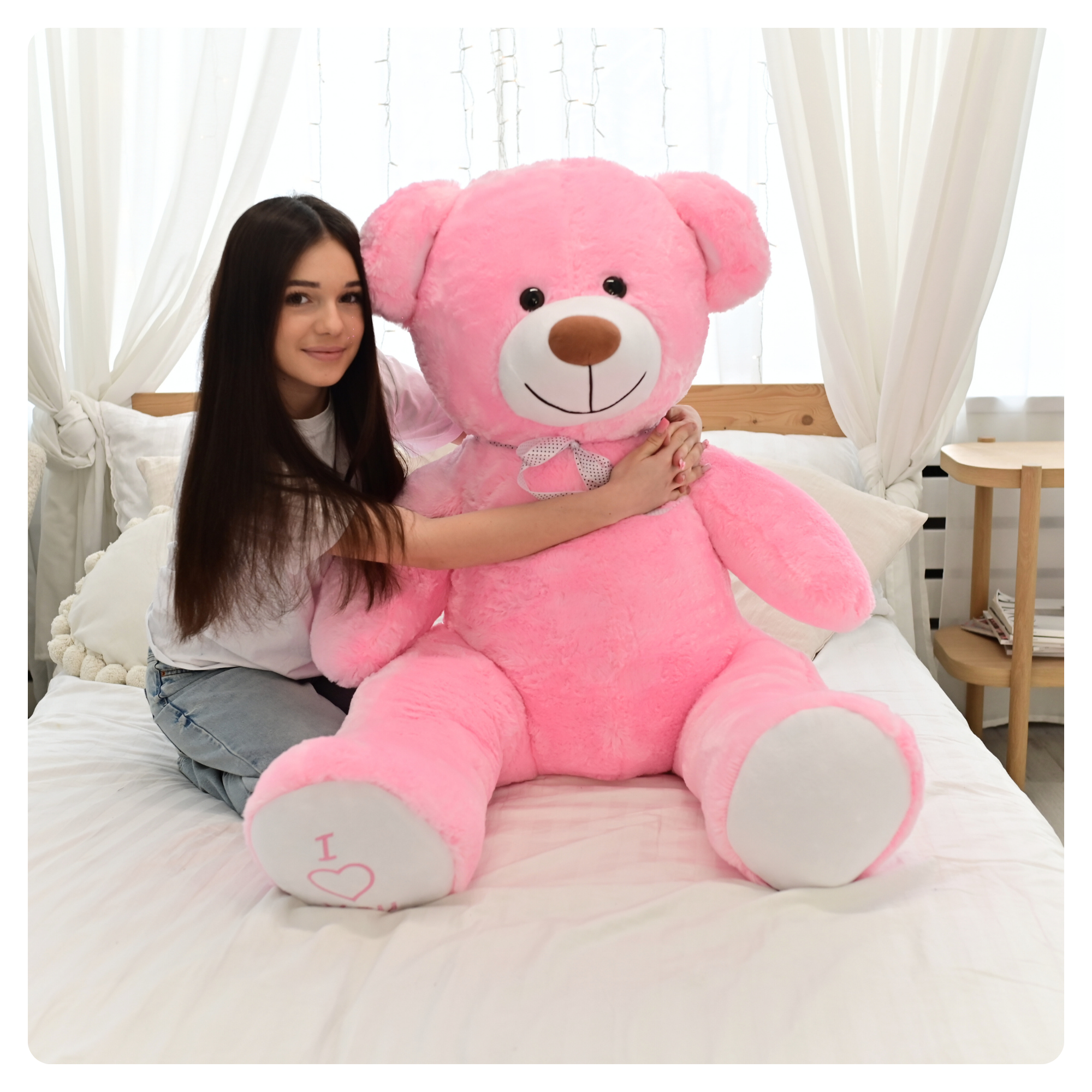 DUŻY MIŚ PLUSZOWY 160cm. WIELKI PLUSZAK GIGANT - RÓŻOWY