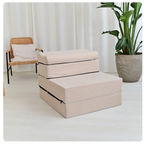 MATERAC TURYSTYCZNY SKŁADANY FOTEL 200x70x15cm - 2 w 1 BEŻOWY