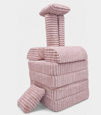 2 x Modułowa rozkładana SOFA - FOTEL dla dzieci - ZESTAW wypoczynkowy materac PASTELOWY RÓŻ