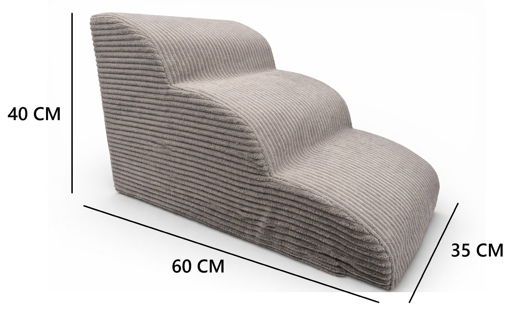 ŁAGODNE SCHODKI DLA PSA RAMPA PODEST 3 STOPNIE WYS 40 CM. SZEROKIE - 35 CM - BEŻOWY