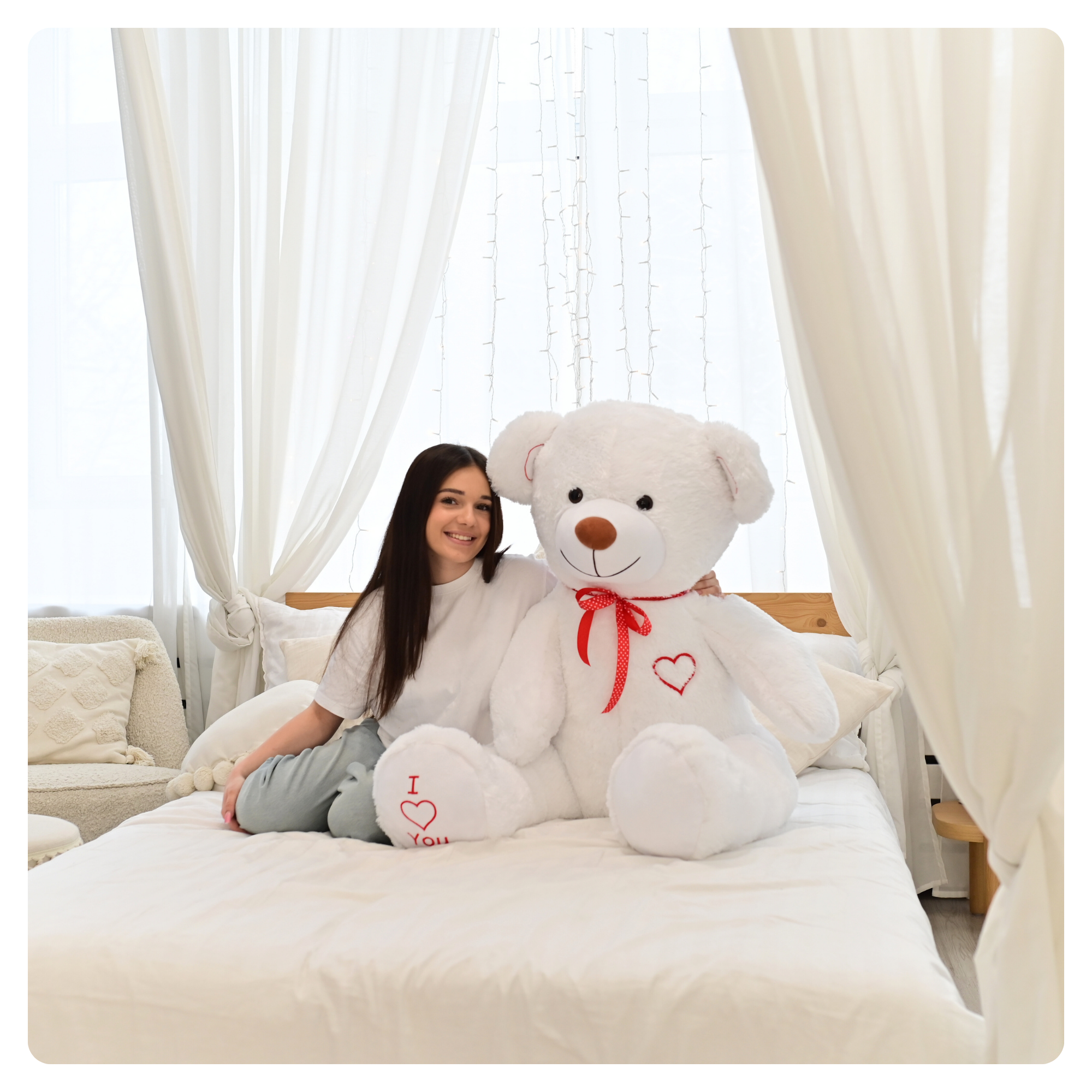 DUŻY MIŚ PLUSZOWY 160cm. - Biały