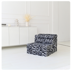 MATERAC TURYSTYCZNY SKŁADANY FOTEL 200x70x15cm - 2 w 1 - ZEBRA