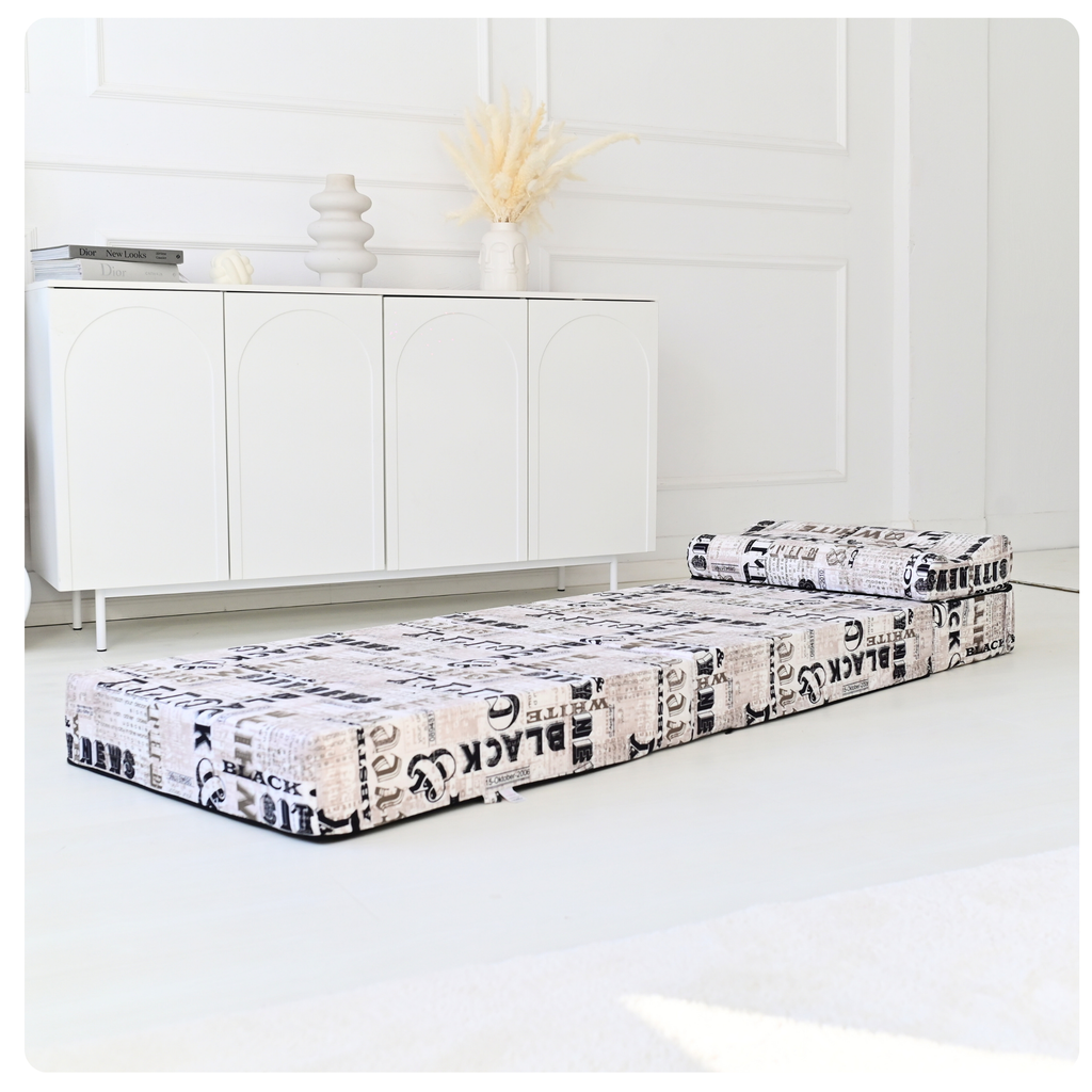 MATERAC TURYSTYCZNY SKŁADANY FOTEL 200x70x15cm - 2 w 1 - GAZETA