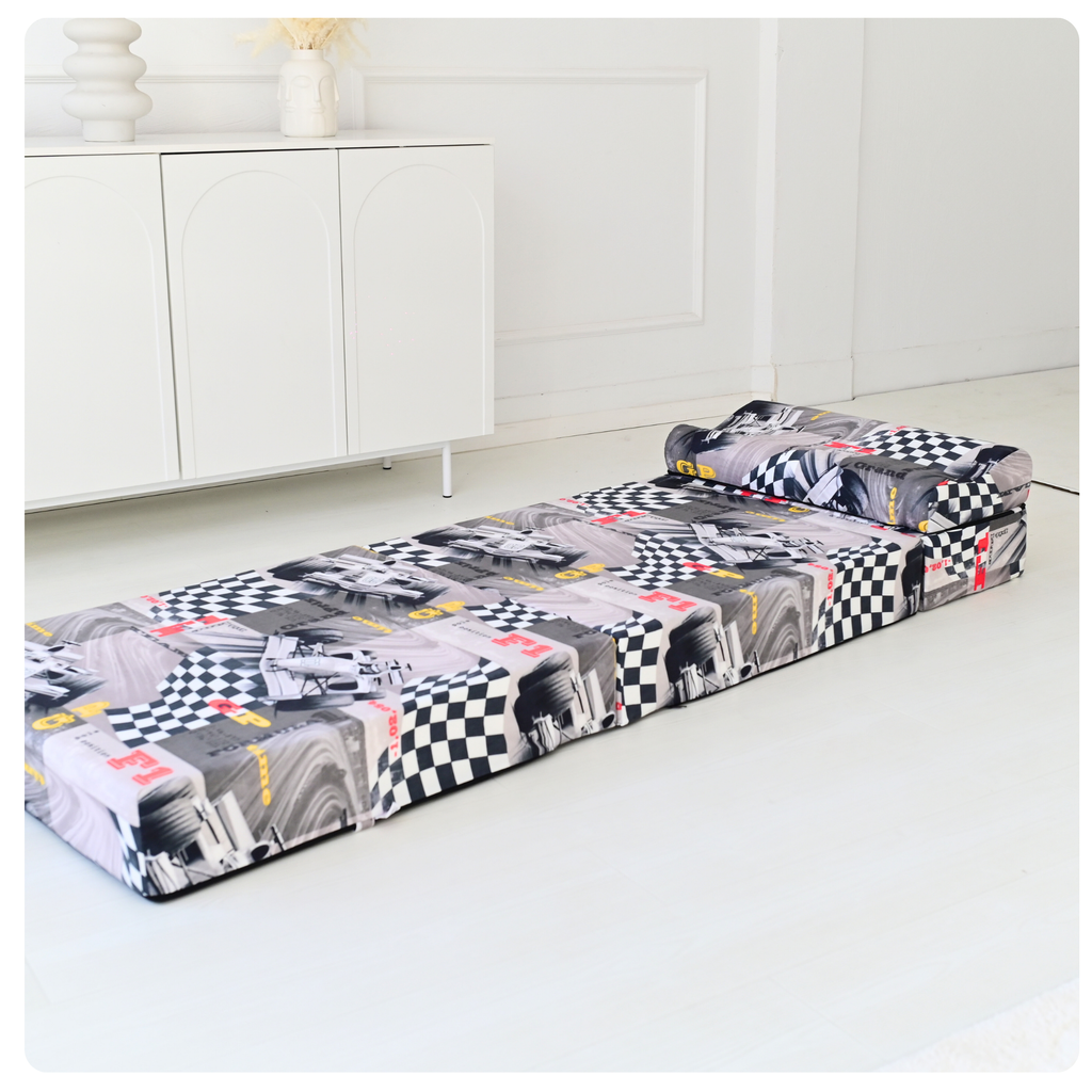 MATERAC TURYSTYCZNY SKŁADANY FOTEL 200x70x15cm - 2 w 1 FORMUŁA