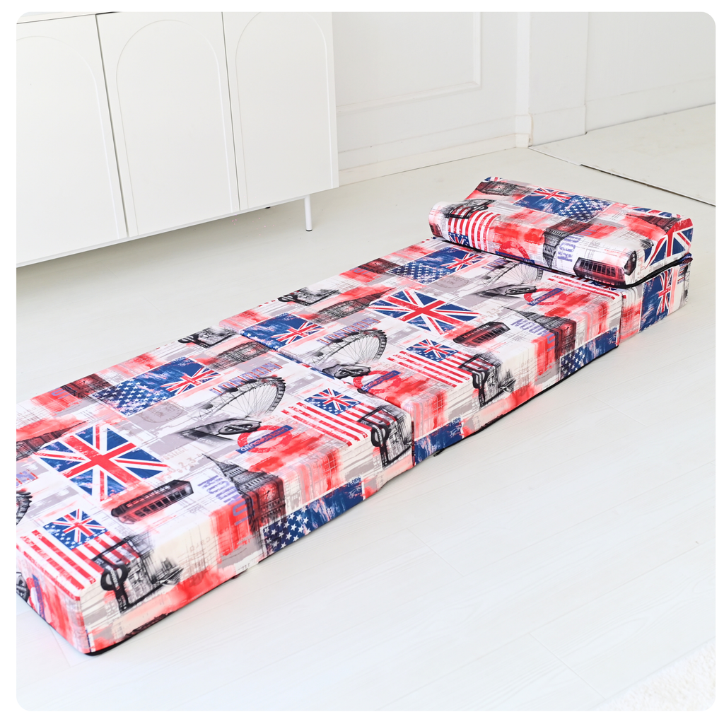MATERAC TURYSTYCZNY SKŁADANY FOTEL 200x70x15cm - 2 w 1 LONDYN