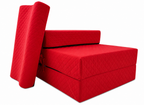 MATERAC TURYSTYCZNY SKŁADANY FOTEL 200x70x15cm - 2 w 1 PIKOWANY CZERWONY