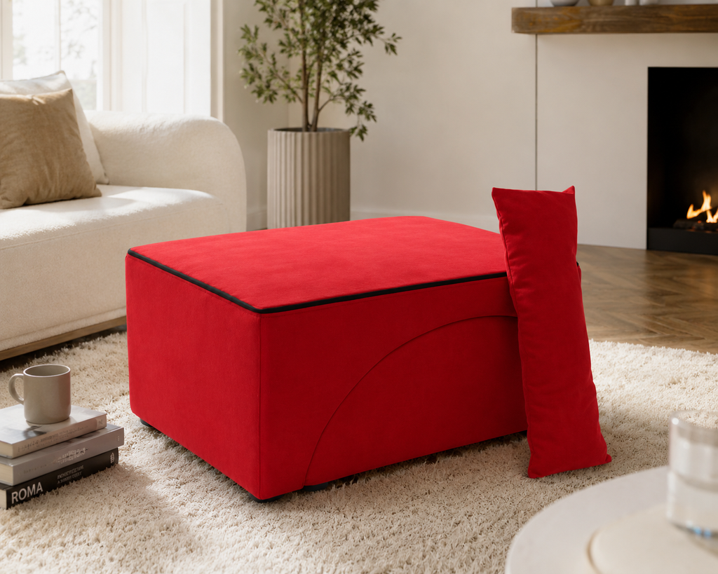 FOTEL RELAX KANAPA 2 W 1 - CZERWONY