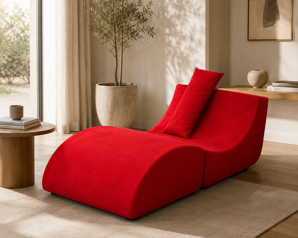 FOTEL RELAX KANAPA 2 W 1 - CZERWONY