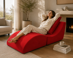 FOTEL RELAX KANAPA 2 W 1 - CZERWONY