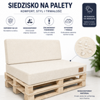2 Poduszki Ogrodowe wodoodporne UV na Ławkę Palety Huśtawkę - poduchy 120x80 + 40 klin jasny beż