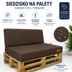 2 Poduszki Ogrodowe wodoodporne UV na Ławkę Palety Huśtawkę - poduchy 120x80 + 40 klin ciemny brąz