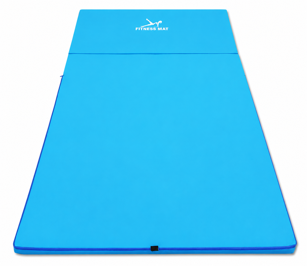 MATERAC GIMNASTYCZNY FITNESS TURYSTYCZNY 200x120x5 - NIEBIESKI