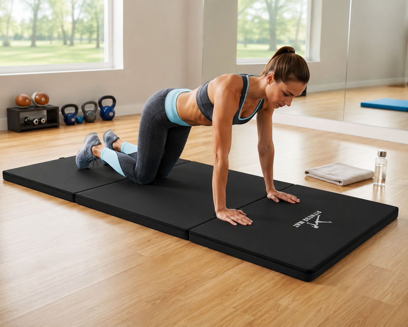MATERAC GIMNASTYCZNY FITNESS TURYSTYCZNY 200x80x5 - CZARNY