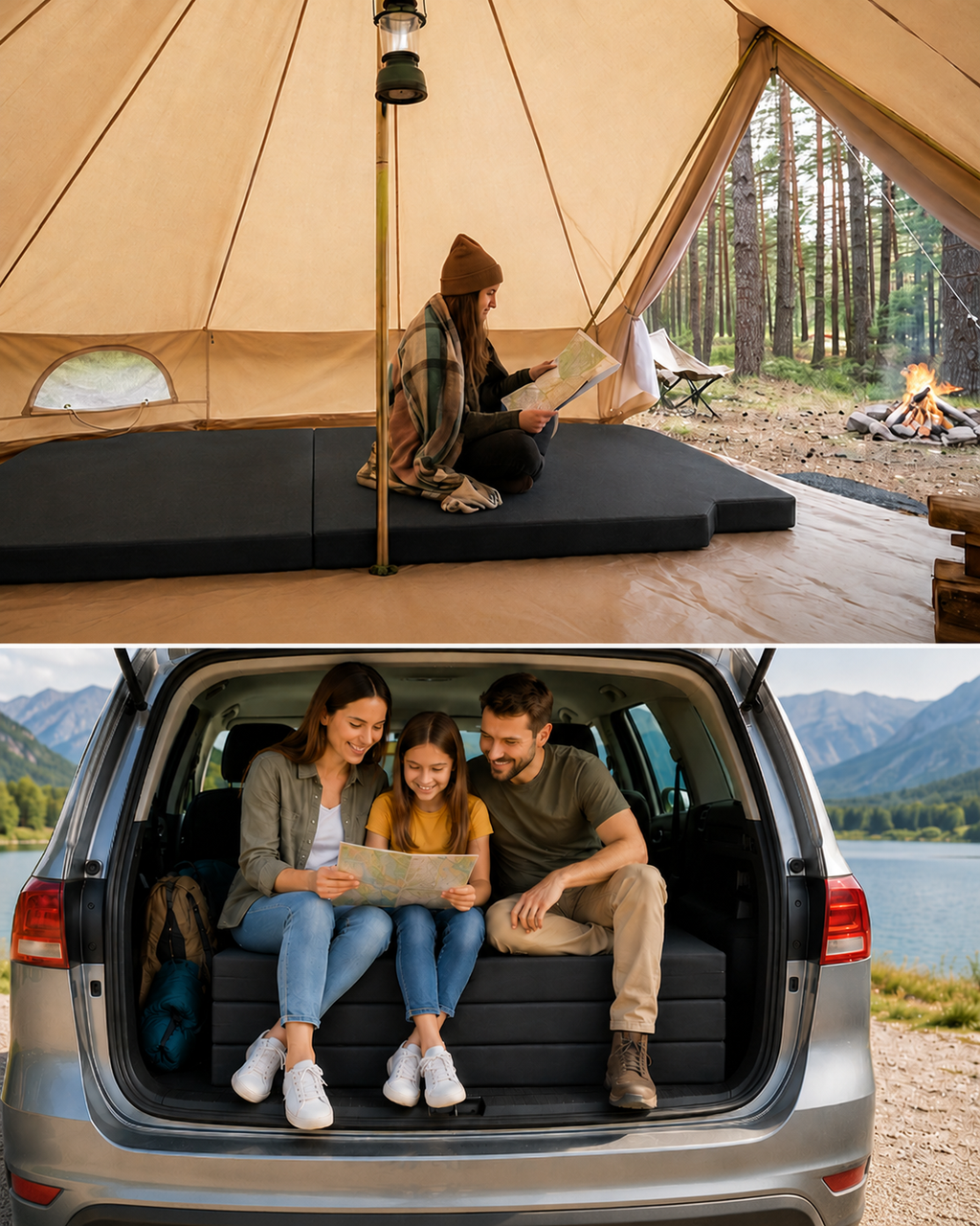 Materac do kampera VW T4 T5 T6 Multivan California Beach 148x186x7 składany