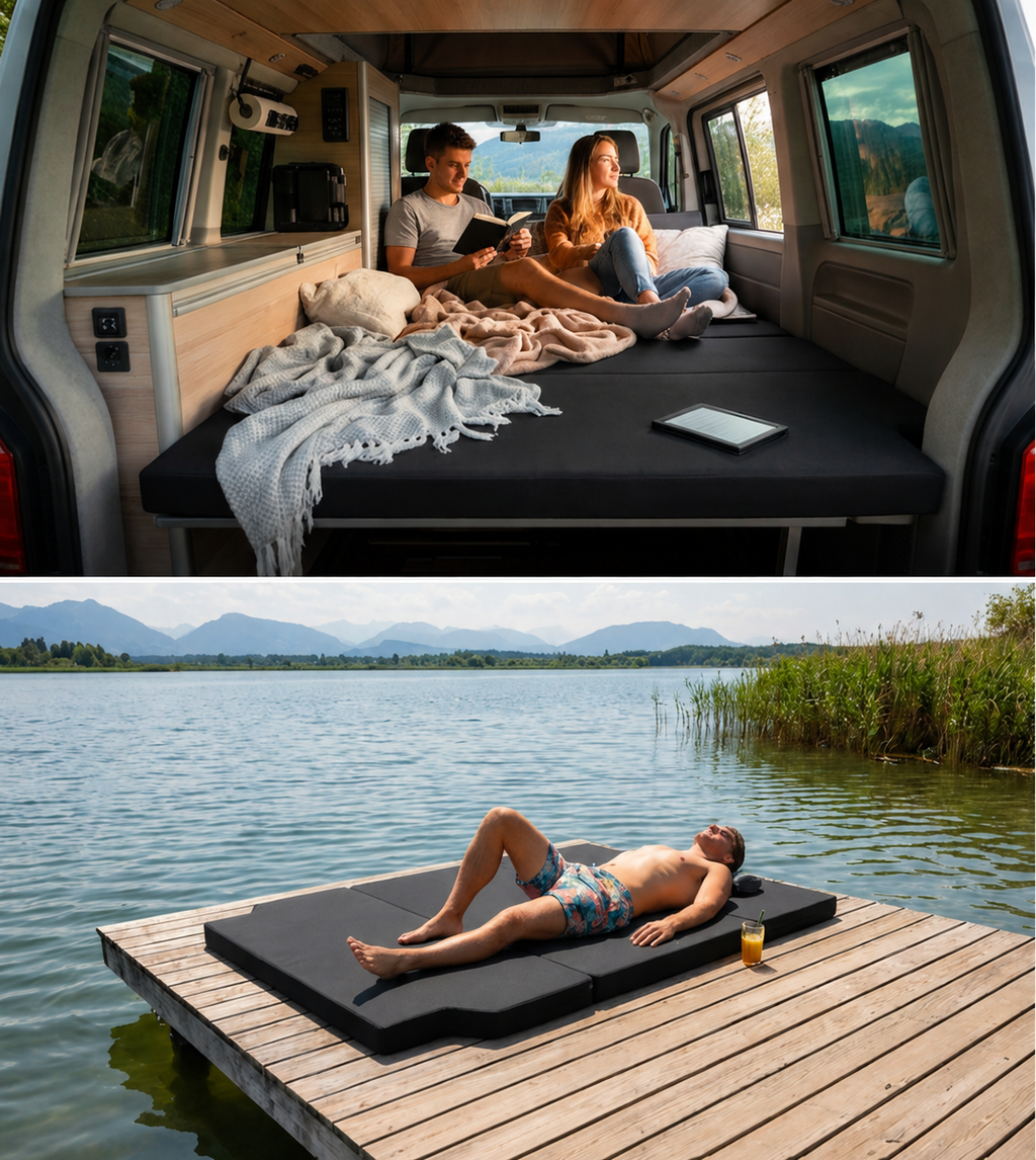 Materac do kampera VW T4 T5 T6 Multivan California Beach 148x186x7 składany