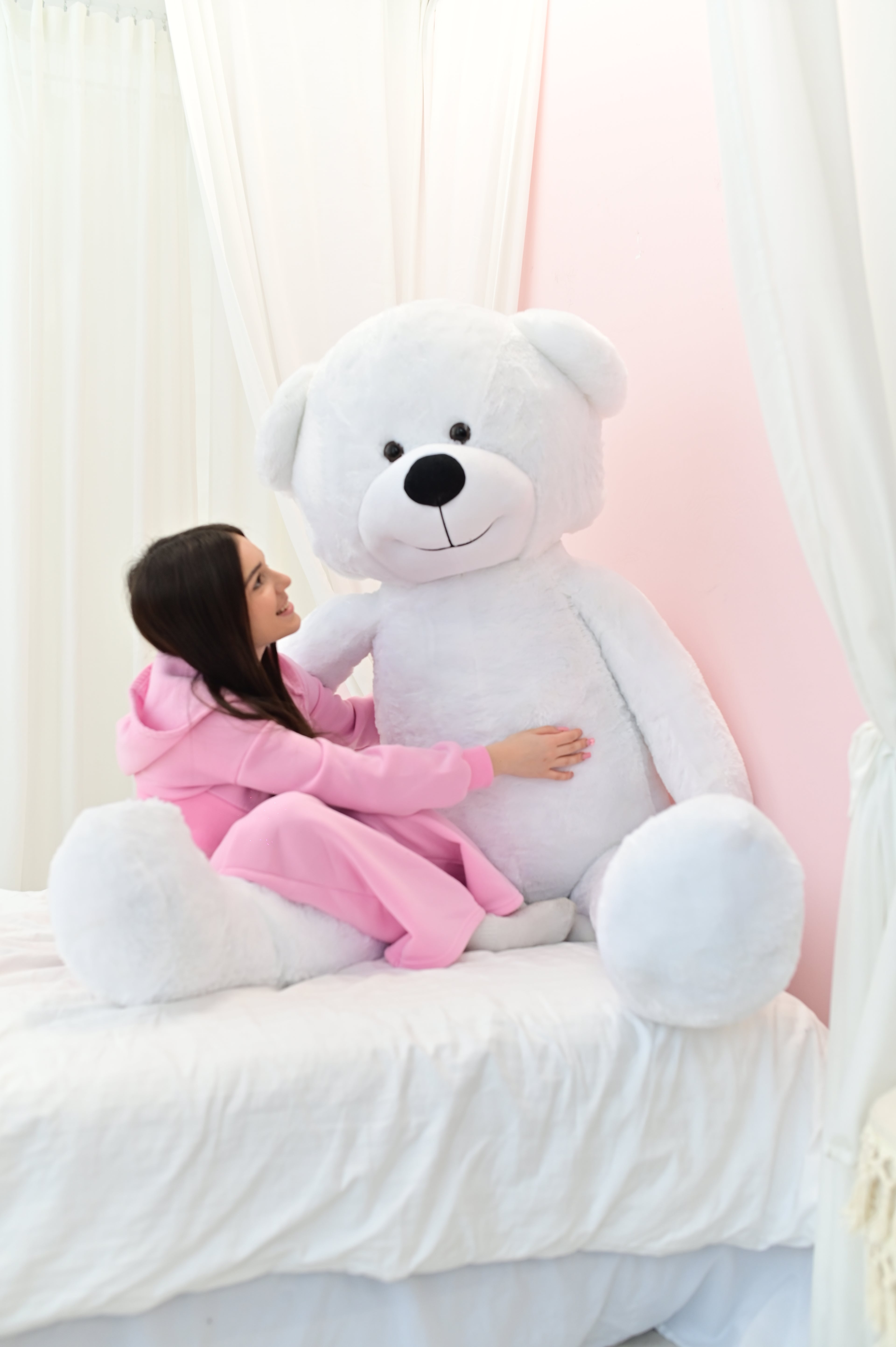 DUŻY MIŚ PLUSZOWY 220cm PLUSZAK MASKOTKA GIGANT - BIAŁY