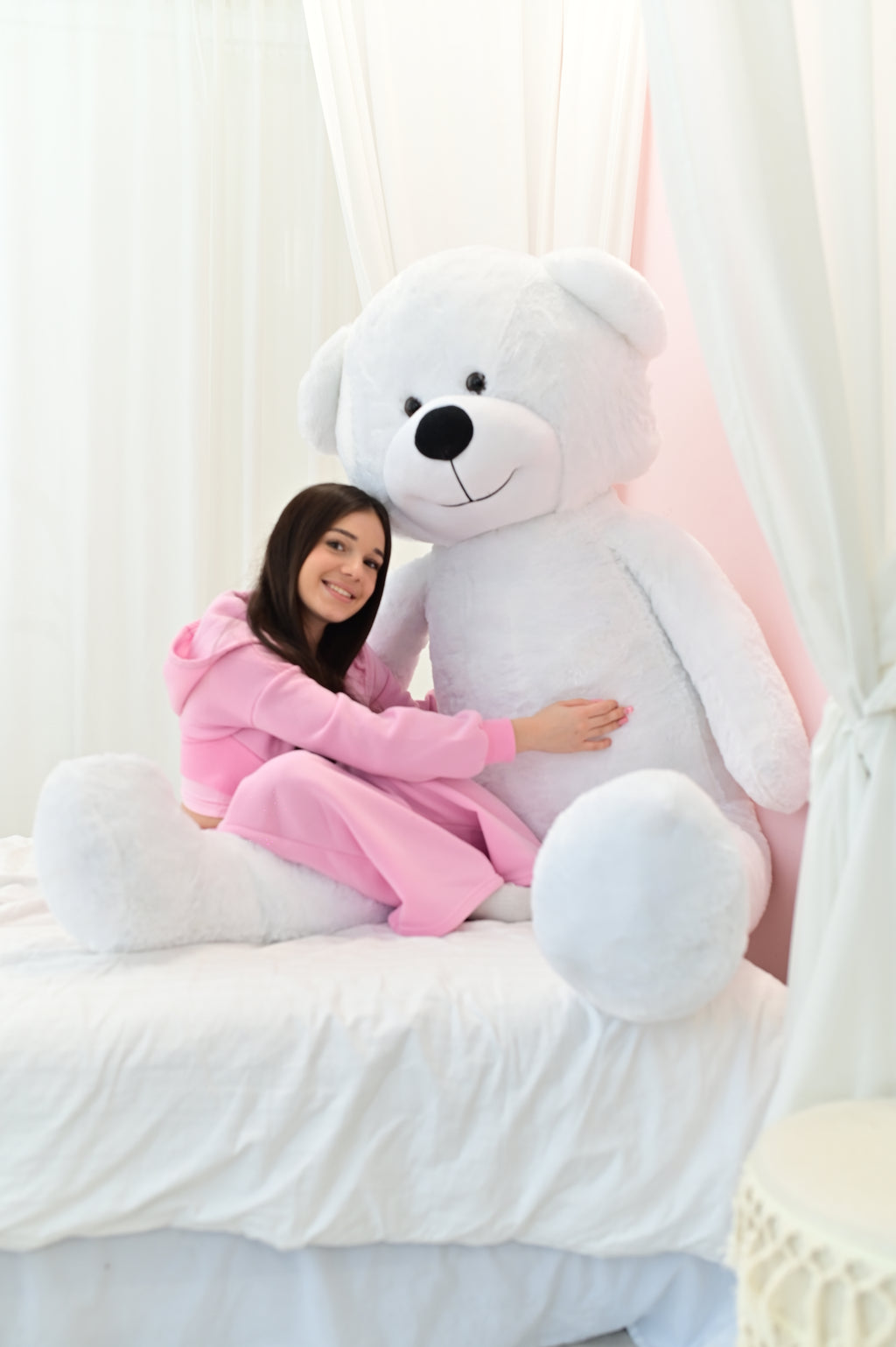 DUŻY MIŚ PLUSZOWY 220cm PLUSZAK MASKOTKA GIGANT - BIAŁY