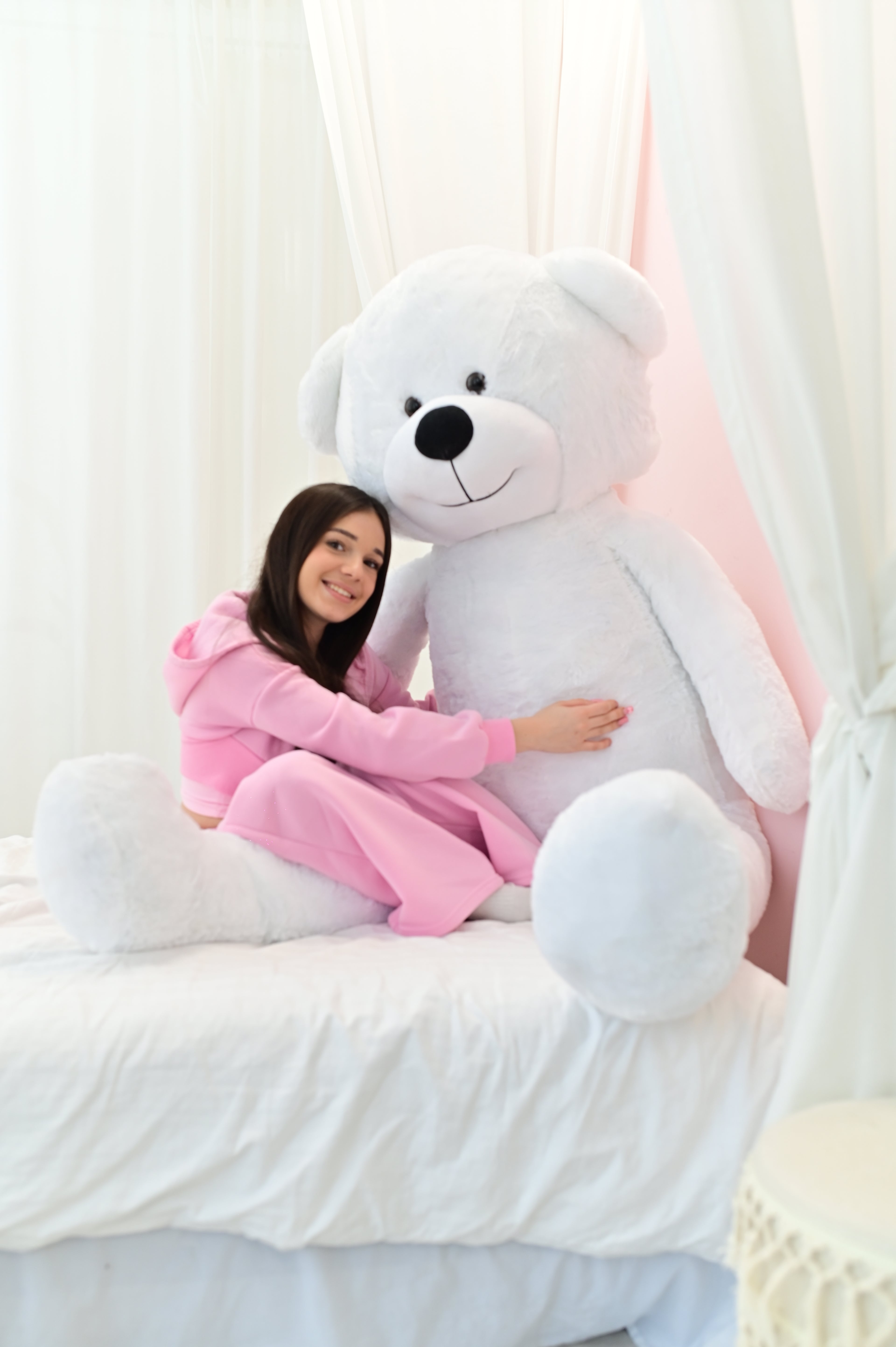 DUŻY MIŚ PLUSZOWY 220cm PLUSZAK MASKOTKA GIGANT - BIAŁY