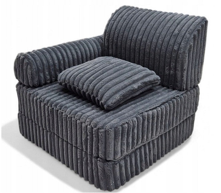 2 x Modułowa rozkładana SOFA - FOTEL dla dzieci - ZESTAW wypoczynkowy materac GRAFIT