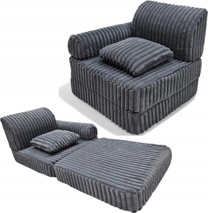 Modułowa rozkładana SOFA - FOTEL dla dzieci wypoczynkowy materac GRAFIT