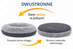 Legowisko dla Psa Kota Dwustronne Shaggy Welur Puszyste Grafit 60x55 GRAFIT
