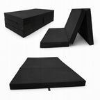 MATERAC TURYSTYCZNY ROZKŁADANY FOTEL 180 X 65 X 7cm. - CZARNA