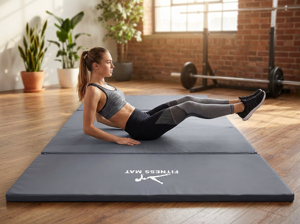 MATERAC GIMNASTYCZNY FITNESS TURYSTYCZNY 200x120x5 - SZARY