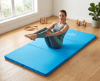MATERAC GIMNASTYCZNY FITNESS TURYSTYCZNY 200x120x5 - NIEBIESKI