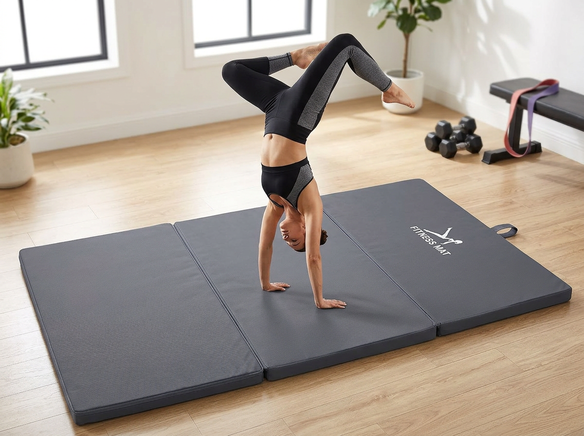 MATERAC GIMNASTYCZNY FITNESS TURYSTYCZNY 200x80x5 - SZARY