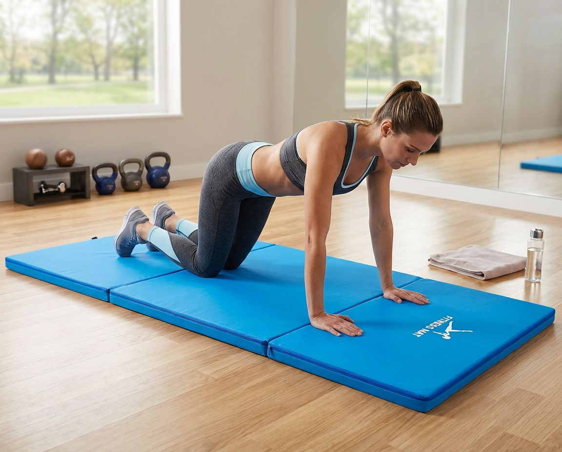 MATERAC GIMNASTYCZNY FITNESS TURYSTYCZNY 200x80x5 - NIEBIESKI