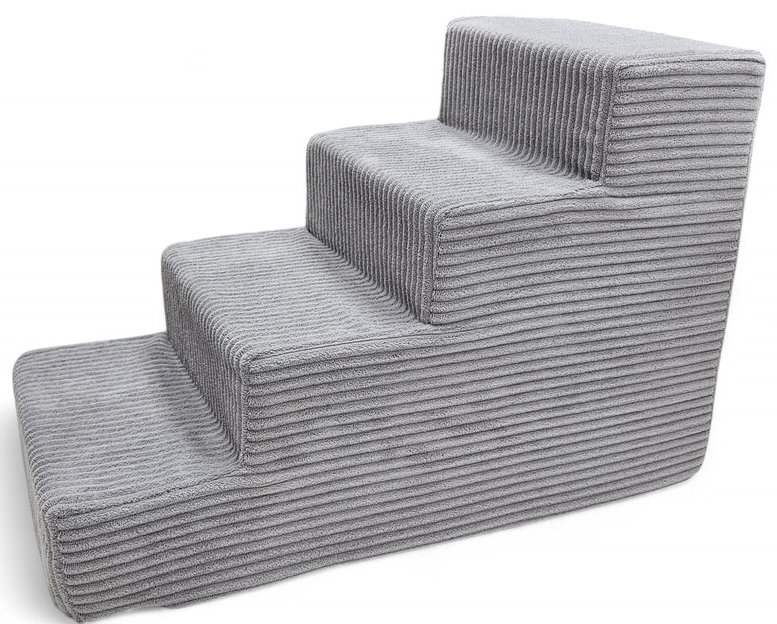 SCHODY SCHODKI STABILNE DLA PSA RAMPA PODEST 4 STOPNIE 40cm. - SZARY