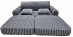 2 x Modułowa rozkładana SOFA - FOTEL dla dzieci - ZESTAW wypoczynkowy materac GRAFIT