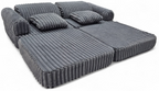 2 x Modułowa rozkładana SOFA - FOTEL dla dzieci - ZESTAW wypoczynkowy materac GRAFIT