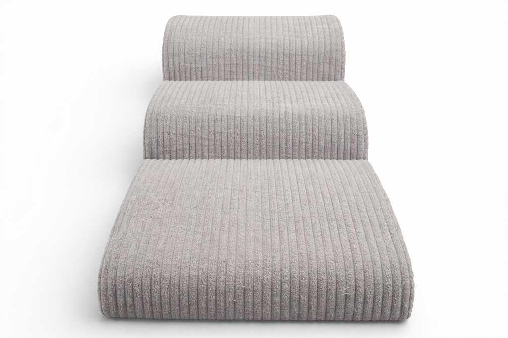 ŁAGODNE SCHODKI DLA PSA RAMPA PODEST 3 STOPNIE WYS 40 CM. SZEROKIE - 35 CM - SZARE