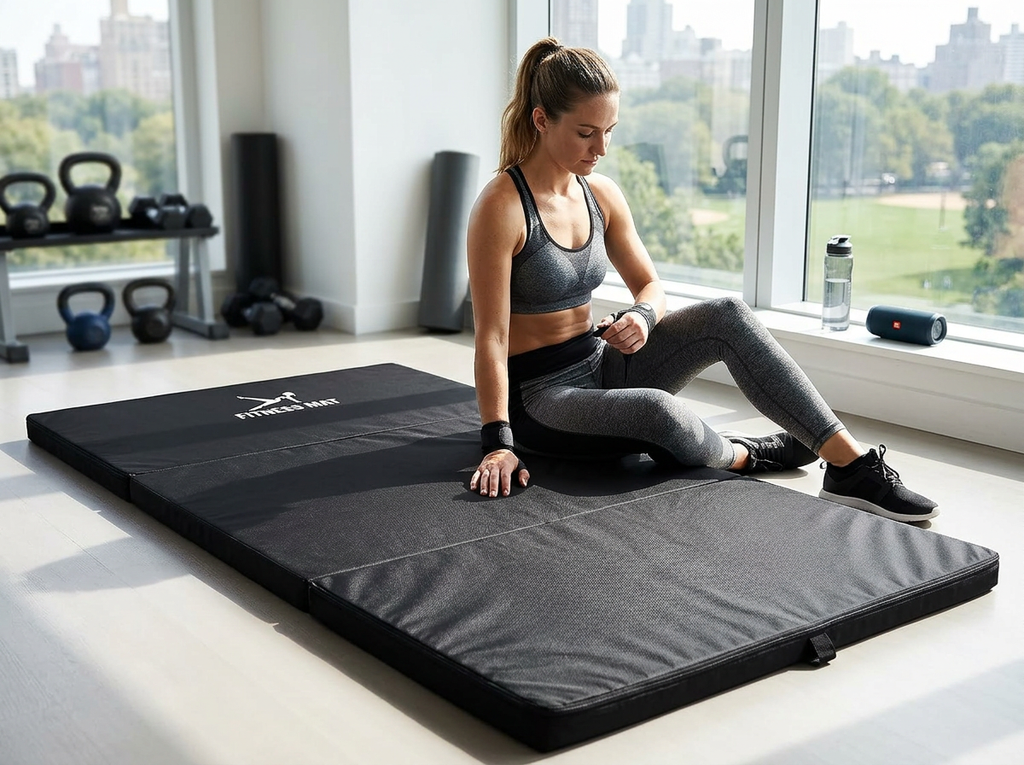 MATERAC GIMNASTYCZNY FITNESS TURYSTYCZNY 200x80x5 - CZARNY