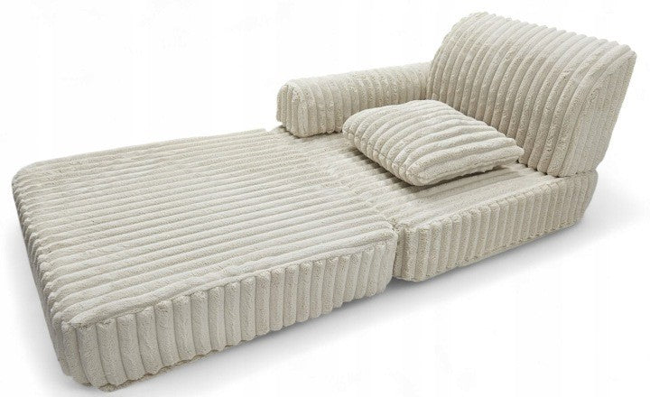 Modułowa rozkładana SOFA - FOTEL dla dzieci wypoczynkowy materac JASNY BEŻ