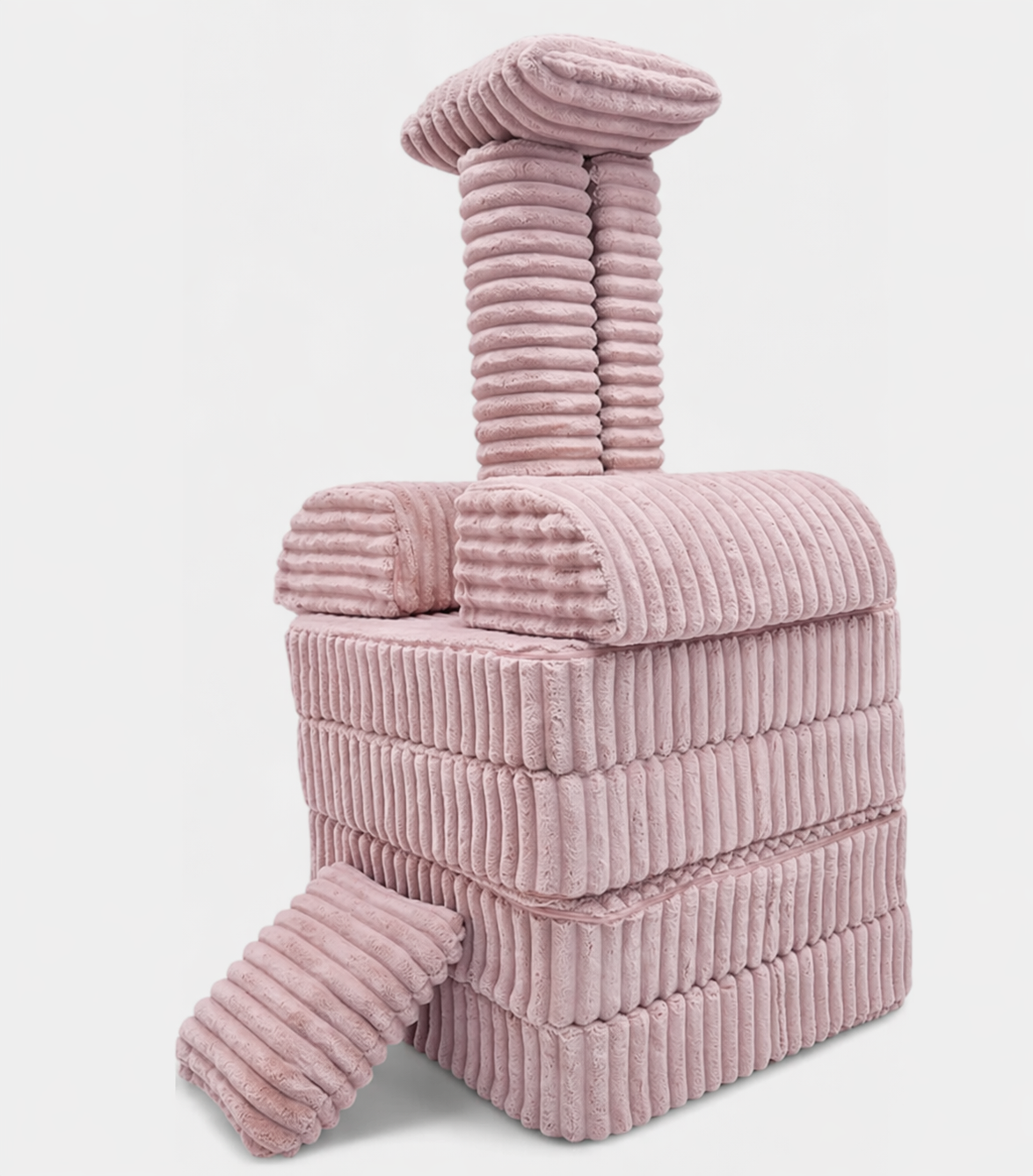 Modułowa rozkładana SOFA - FOTEL dla dzieci wypoczynkowy materac PASTELOWY RÓŻ